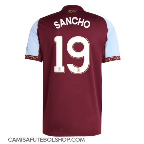 Camisa de time de futebol Aston Villa Jadon Sancho #19 Replicas 1º Equipamento 2025-26 Manga Curta